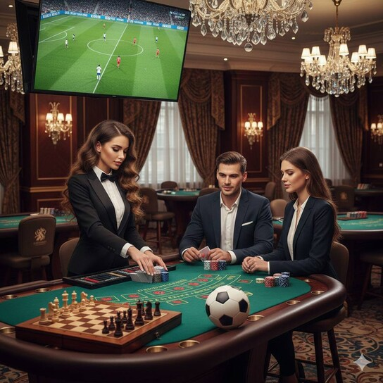 Elegant casino interface illustrating free play and prize winning.